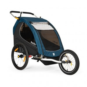 Fahrrad-Kinder-Anhänger Burley Encore X pacific blau/ schwarz, inkl. Rücklicht