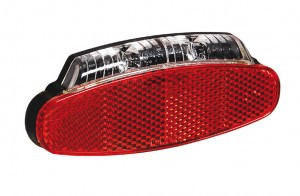 LED-Dynamo-Rücklicht BÜCHEL Broadway Stoptech, Gepäckträgerbefestigung 80mm