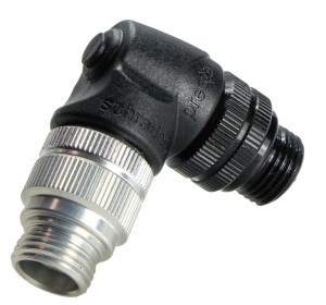Ventil Adapter Airbone ZT-A12 AV/SV/DV,90°,sw,nur f.Airbone Standpumpe