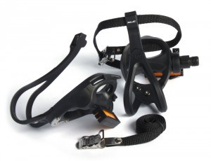 XLC Road Pedal PD-R01 einseitig, schwarz, mit Haken und Riemen