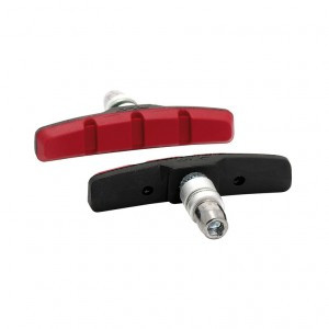 XLC V-Brake Bremsschuhe BS-V01 4er Set, 70mm, schwarz/rot