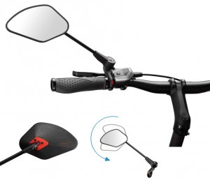 Fahrradspiegel Krampe KF Sport Typ A links, mittlere Aussenklemmung, schwarz
