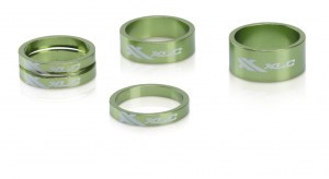 XLC A-Head Spacer-Set AS-A02 3 x 5, 1 x 10, 1 x 15, 1 1/8" limegreen
