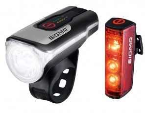 LED-Akku-Beleuchtungsset SIGMA Aura 80 USB/Blaze, Bremslichtfunktion