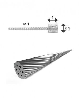 XLC Schaltinnenzug Ø 1,1/ 4000mm 1 Nippel Ø4x4mm