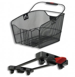 Hinterradkorb KLICKfix City-Max f. Rackt 23x22,5x36cm, schwarz, engmaschig