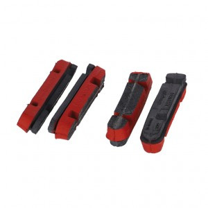 Bremsgummi-Set f. Carbon Laufräder schwarz/rot, Set=4 Stück, dura-Ace