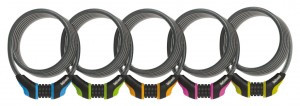 Spiralkabelschl. Onguard Neon Combo 8160 Länge 180cm, Ø10mm,farbl.sortiert