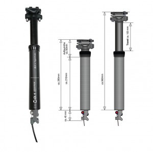 Teleskopsattelstütze bySchulz D.1Ri T100 Ø34,9mm, ca. 400mm, Hub 100mm, schwarz