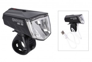 LED-Batterie-Scheinwerfer Büchel Vail100 100/70/40/15 Lux, 2000 mAh, Lenkerhalter