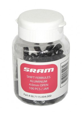 Endkappen für Schaltaußenhülle SRAM 4 mm innen, schwarz, Beutel mit 100 Stk.