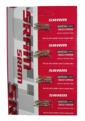 Kettenverschlussglied SRAM Set/4St., gold, 9-fach, Power Link
