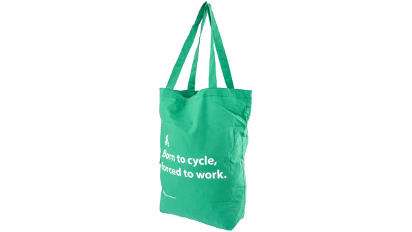 CONTEC CT BAUMWOLLBEUTEL BORN TO CYCLE BAG FALTBAR GRUEN