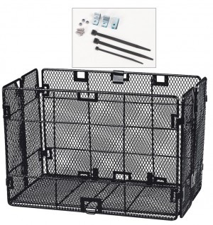 Einkaufskorb Un' x klappbar Festmontage 32x18x23cm,schwarz, engmaschig