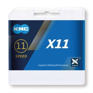 Schaltungskette KMC X11 1/2"x11/128", 118 Gl.,5,65mm,11-f.,si/sw