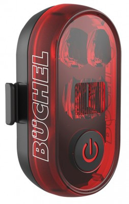 LED-USB-Rücklicht BÜCHEL Micro Lens Tag-/Nachtmodus, Sattelstützbefestigung