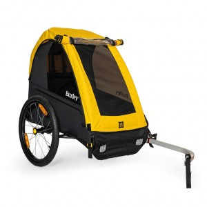 Fahrrad-Kinderanhänger Burley Bee gelb/schwarz, inkl. Rücklicht, Single