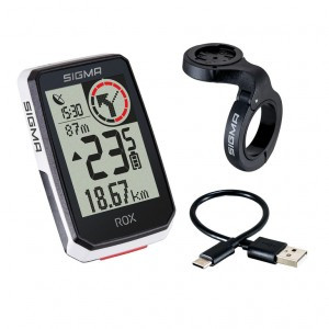 Fahrradcomputer Sigma Rox 2.0 weiß, Top Mount Set, inkl. Butler