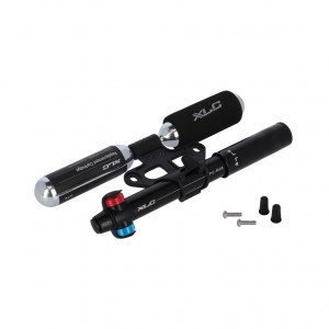 XLC MTB CO2-Mini-Kombipumpe schwarz, inkl. 2 x 25g Patronen DV/SV/AV