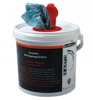 Wiper Bowl feuchte Reinigungstücher Spendereimer, mit 72 Polytex Tüchern