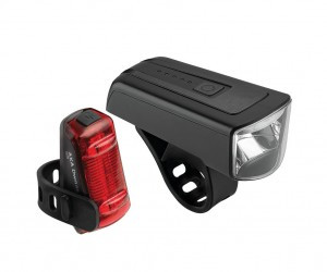 LED-Akku-Beleuchtungsset AXA Dwn 100 Dwn 100 Front- und Dwn Rücklicht, USB