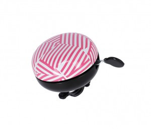 XLC Fahrradglocke 'Mingun' DD-M09 Stripes Ø83mm berry/weiß