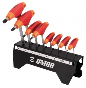 Innensechskantschlüssel SetUnior T-Griff 2, 2.5, 3, 4, 5, 6, 8, 10mm inkl. Halter