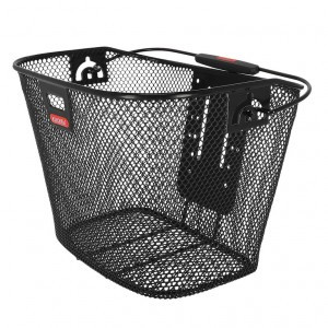 Vorderradkorb KLICKfix Uni 35x26x25cm, sw, engm., mit Lampenclip