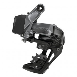 Schaltwerk SRAM Rival XPLR eTap AXS D1 12-fach, mittlerer Käfig, schwarz, Stahl
