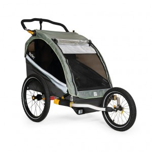 Fahrrad-Kinder-Anhänger Burley D`Lite X sage gr/carcoal grey,inkl. Rückl.,Double