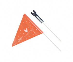 XLC Sicherheitswimpel SF-C01 zweiteilig, weiß/orange, "Love Cycling"'