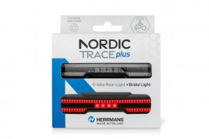 LED-E-Bike-Rücklicht HERRMANS Nordic Trace Plus E,mit Bremsl. u.Halter