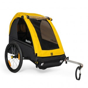 Fahrrad-Kinderanhänger Burley Bee Doubl gelb/schwarz, inkl. Rücklicht, Double