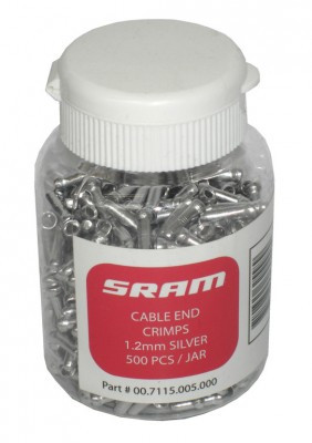 Schaltzugendkappen SRAM Pit Stop Btl./500St, 1,2 mm, silber
